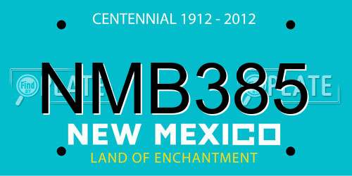 NMB385 New Mexico License Plate
