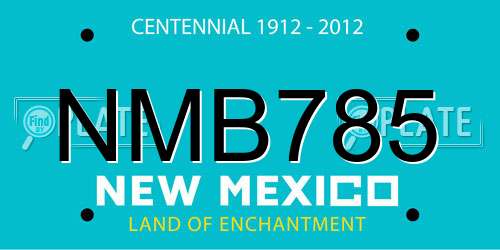 NMB785 New Mexico License Plate