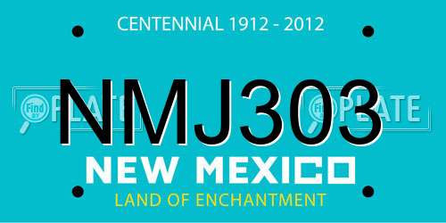 NMJ303 New Mexico License Plate