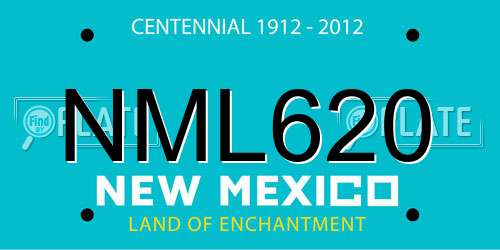 NML620 New Mexico License Plate