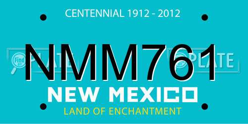 NMM761 New Mexico License Plate