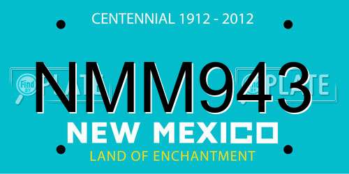 NMM943 New Mexico License Plate
