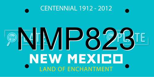 NMP823 New Mexico License Plate