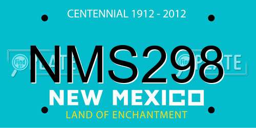 NMS298 New Mexico License Plate