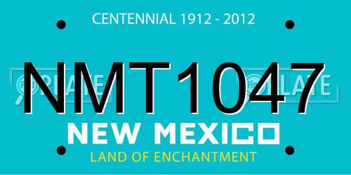NMT1047 New Mexico License Plate