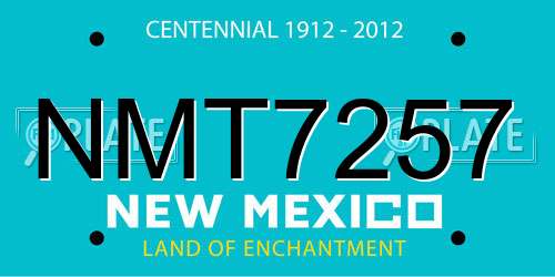 NMT7257 New Mexico License Plate