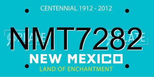 NMT7282 New Mexico License Plate