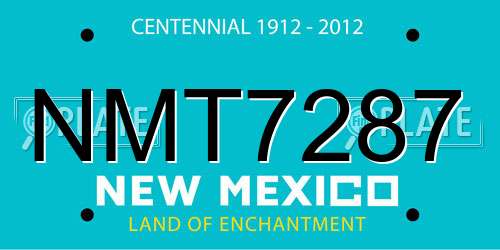 NMT7287 New Mexico License Plate