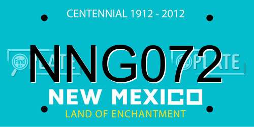 NNG072 New Mexico License Plate