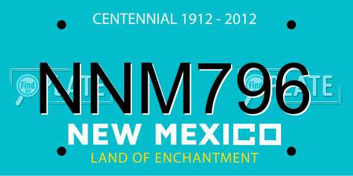 NNM796 New Mexico License Plate