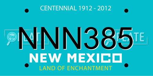 NNN385 New Mexico License Plate