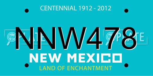 NNW478 New Mexico License Plate