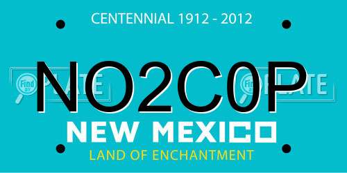 NO2C0P New Mexico License Plate