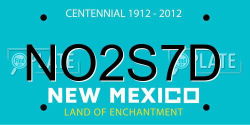 NO2S7D New Mexico License Plate