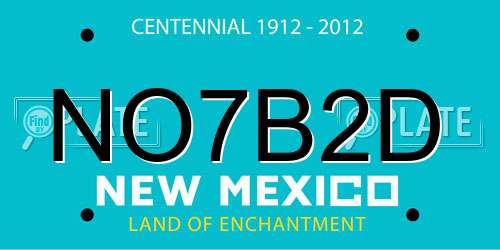 NO7B2D New Mexico License Plate