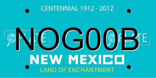 NOG00B New Mexico License Plate