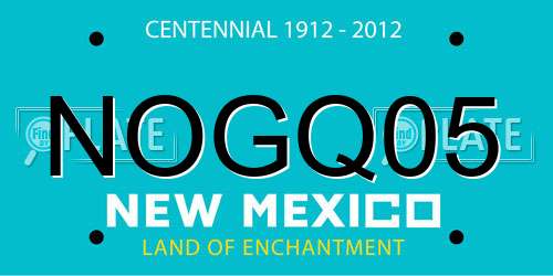 NOGQ05 New Mexico License Plate