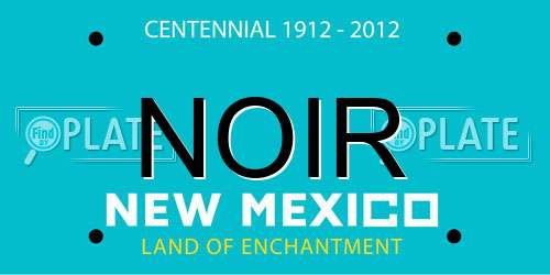 NOIR New Mexico License Plate