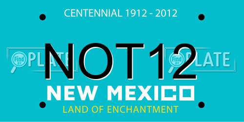 NOT12 New Mexico License Plate