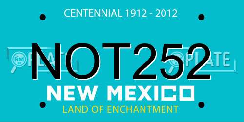 NOT252 New Mexico License Plate