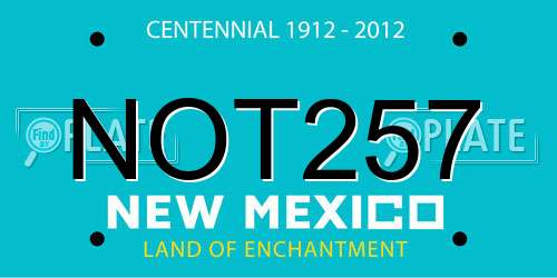 NOT257 New Mexico License Plate
