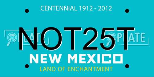 NOT25T New Mexico License Plate