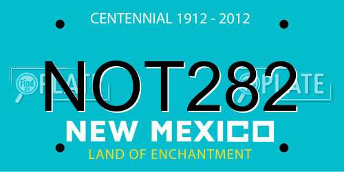 NOT282 New Mexico License Plate