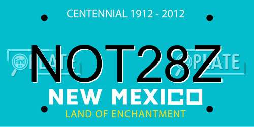 NOT28Z New Mexico License Plate