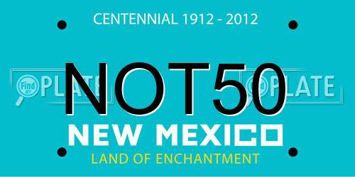 NOT50 New Mexico License Plate