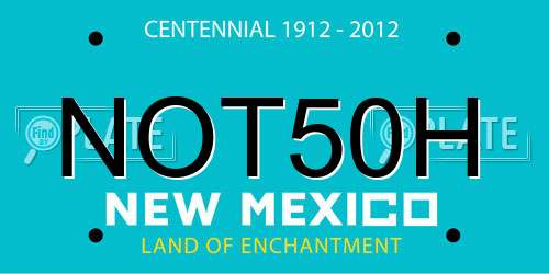 NOT50H New Mexico License Plate