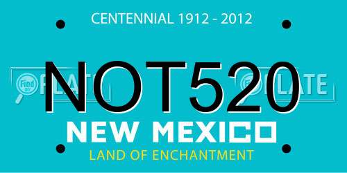 NOT520 New Mexico License Plate