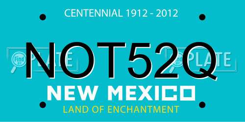 NOT52Q New Mexico License Plate
