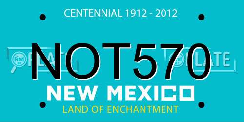 NOT570 New Mexico License Plate