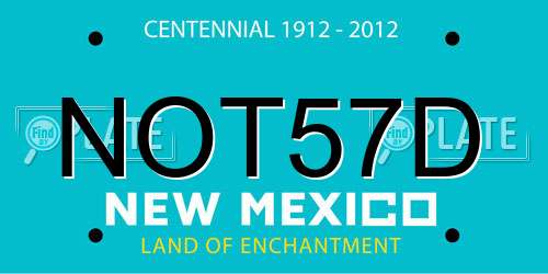 NOT57D New Mexico License Plate