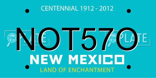 NOT57O New Mexico License Plate