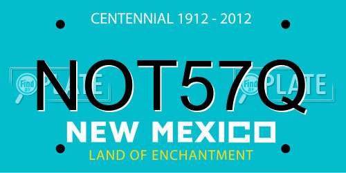 NOT57Q New Mexico License Plate