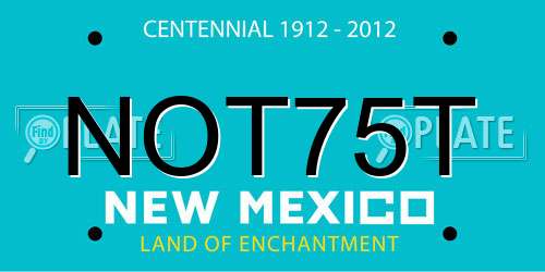NOT75T New Mexico License Plate