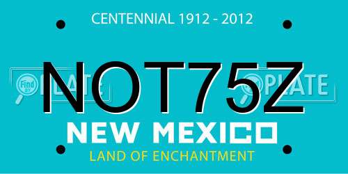 NOT75Z New Mexico License Plate