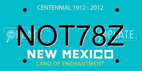NOT78Z New Mexico License Plate