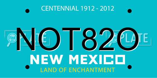 NOT82O New Mexico License Plate