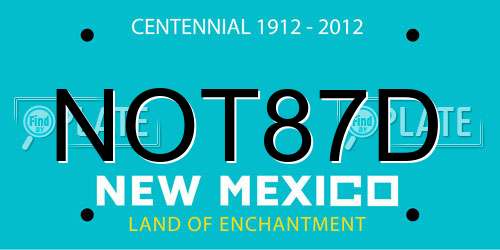 NOT87D New Mexico License Plate