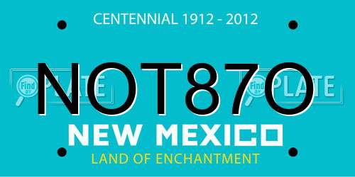 NOT87O New Mexico License Plate