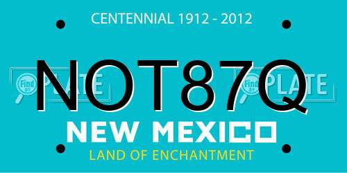 NOT87Q New Mexico License Plate