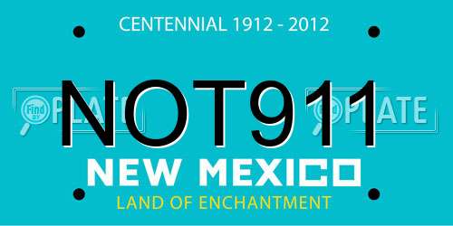 NOT911 New Mexico License Plate