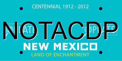 NOTACDP New Mexico License Plate