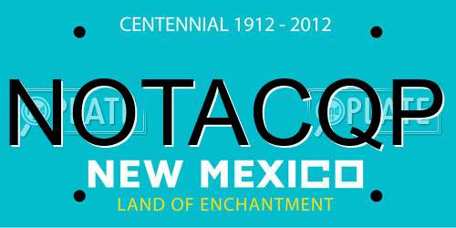 NOTACQP New Mexico License Plate