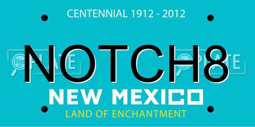 NOTCH8 New Mexico License Plate