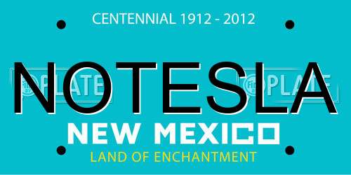 NOTESLA New Mexico License Plate