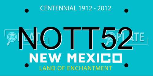 NOTT52 New Mexico License Plate