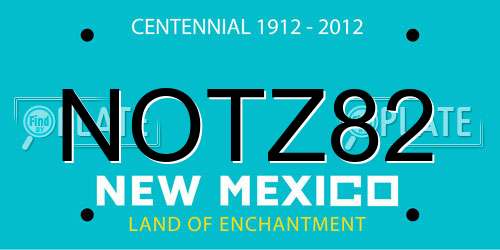 NOTZ82 New Mexico License Plate